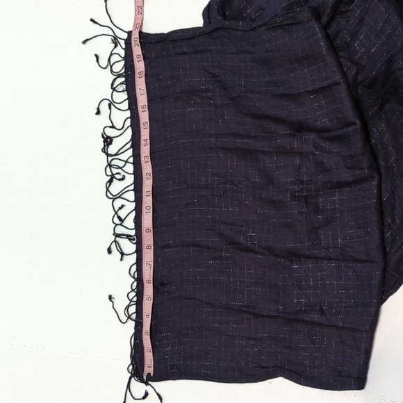 Collection XIIX Navy Plaid Unisex Scarf 100% Viscose 78" Long - Picture 6 of 6